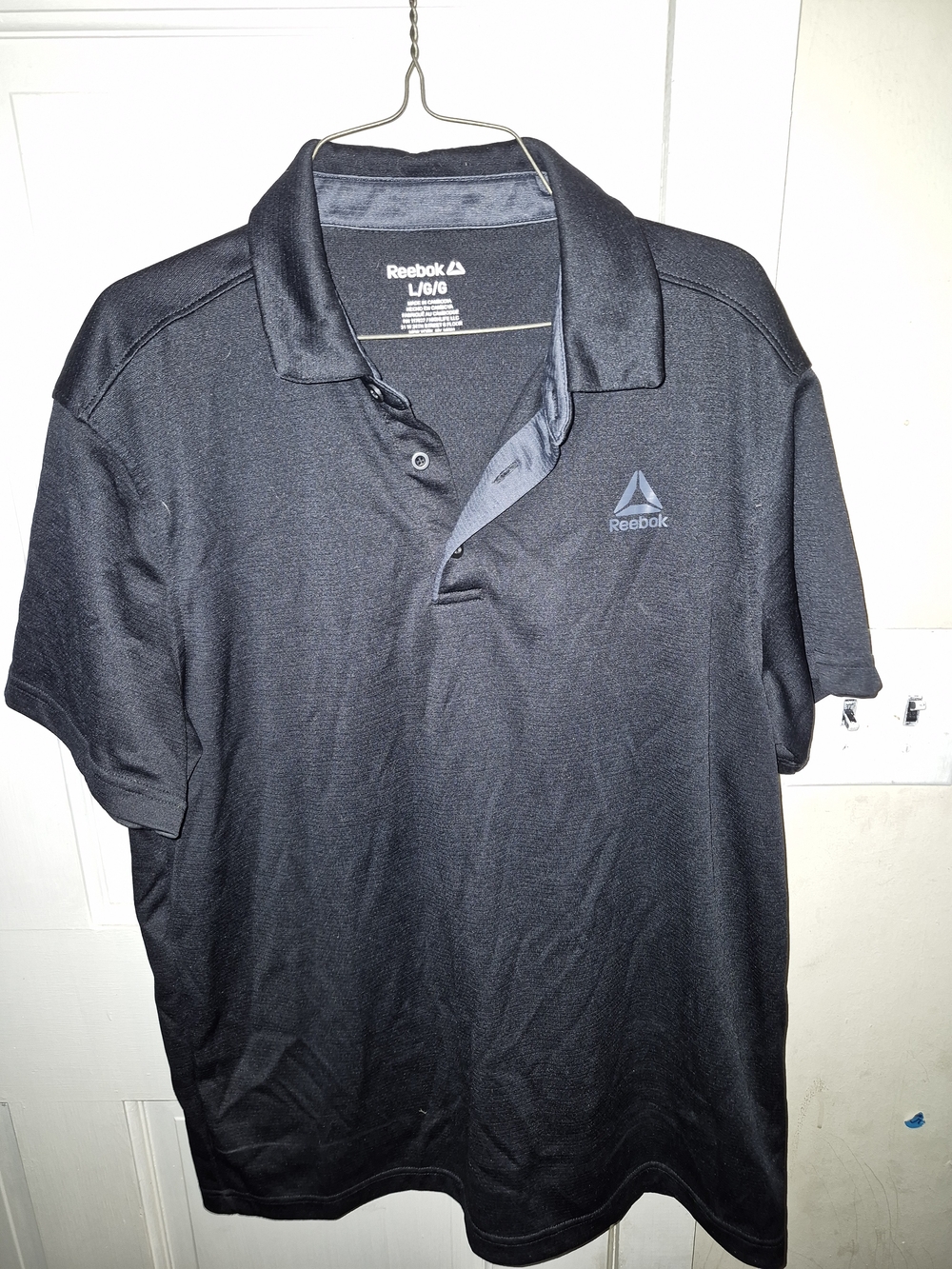 Reebok Men's Performance Polo Shirt Polyester Polo Black Large